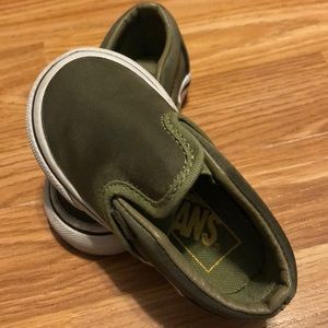 VANS Forest Green Toddler Slip ons